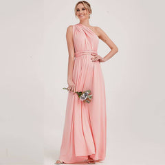 Pink Infinity Wrap Endless Way Convertible Maxi Dress - RongMoon