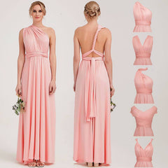 Pink Endless Way Convertible Maxi Dress Infinity Wrap Bridesmaid Dresses - RongMoon