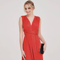 [Final Sale] Red Endless Ways Convertible Beach Wedding Bridesmaid Dresses - RongMoon