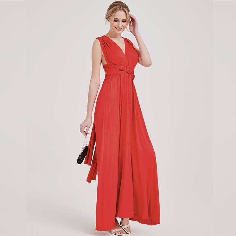 [Final Sale] Red Endless Ways Convertible Beach Wedding Bridesmaid Dresses - RongMoon