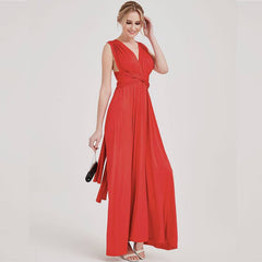 [Final Sale] Red Endless Ways Convertible Beach Wedding Bridesmaid Dresses - RongMoon