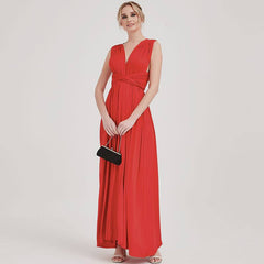 [Final Sale] Red Endless Ways Convertible Beach Wedding Bridesmaid Dresses - RongMoon
