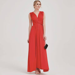 [Final Sale] Red Endless Ways Convertible Beach Wedding Bridesmaid Dresses - RongMoon