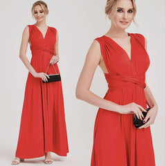 [Final Sale] Red Endless Ways Convertible Beach Wedding Bridesmaid Dresses - RongMoon