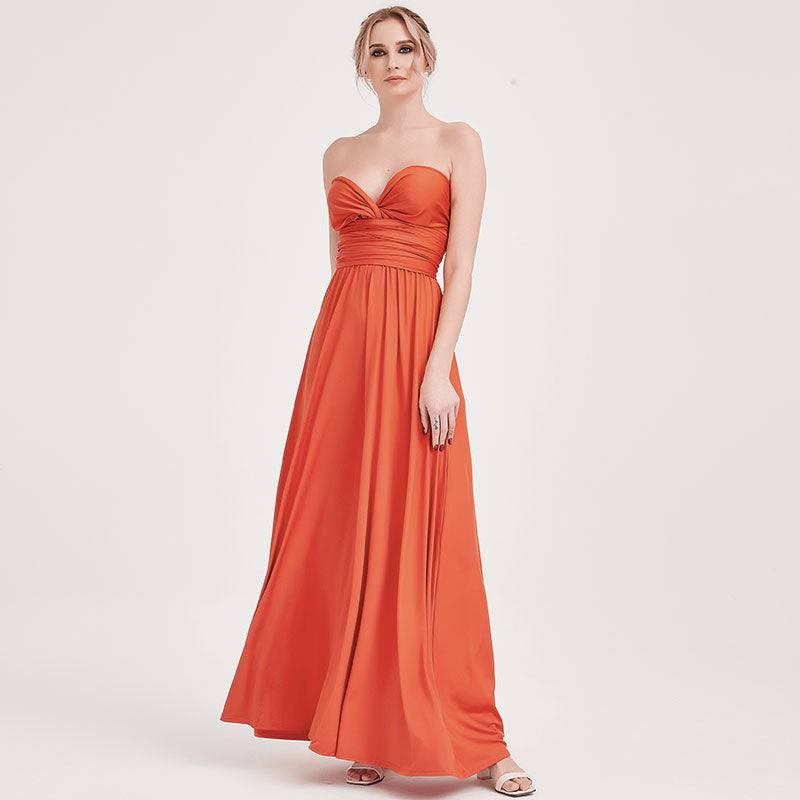 [Final Sale] Rust Infinity Wrap Gown Endless Ways Bridesmaid Dress - RongMoon