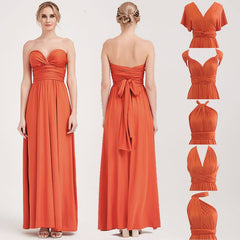 [Final Sale] Rust Infinity Wrap Gown Endless Ways Bridesmaid Dress - RongMoon