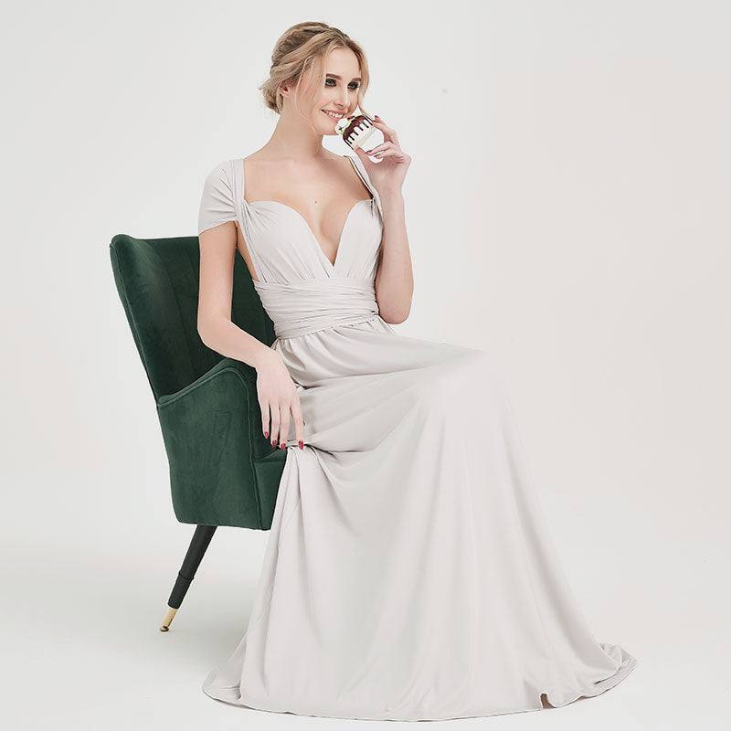 [Final Sale] Silver Gray Infinity Gown Ready to Ship - RongMoon