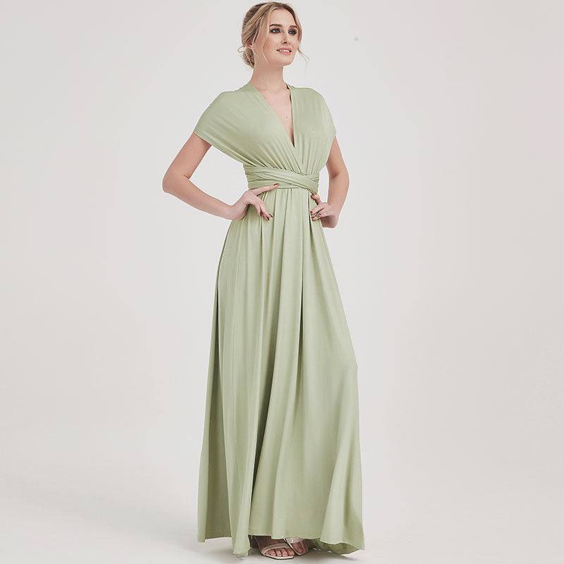 SilverSage Infinity Wrap Dresses NZ Bridal Convertible Bridesmaid Dress One Dress Endless possibilities - RongMoon