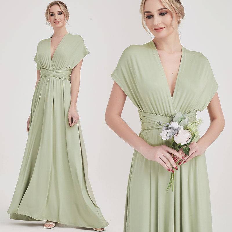 SilverSage Infinity Wrap Dresses NZ Bridal Convertible Bridesmaid Dress One Dress Endless possibilities - RongMoon