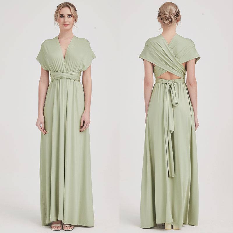 SilverSage Infinity Wrap Dresses NZ Bridal Convertible Bridesmaid Dress One Dress Endless possibilities - RongMoon