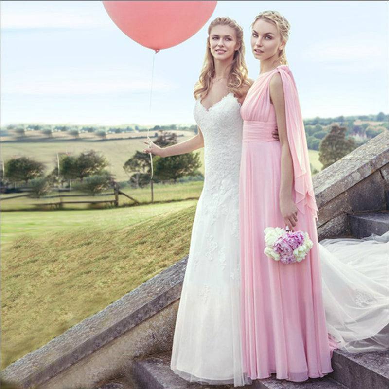 Multi Ways Convertible Chiffon Bridesmaid Dresses-CHRIS - RongMoon