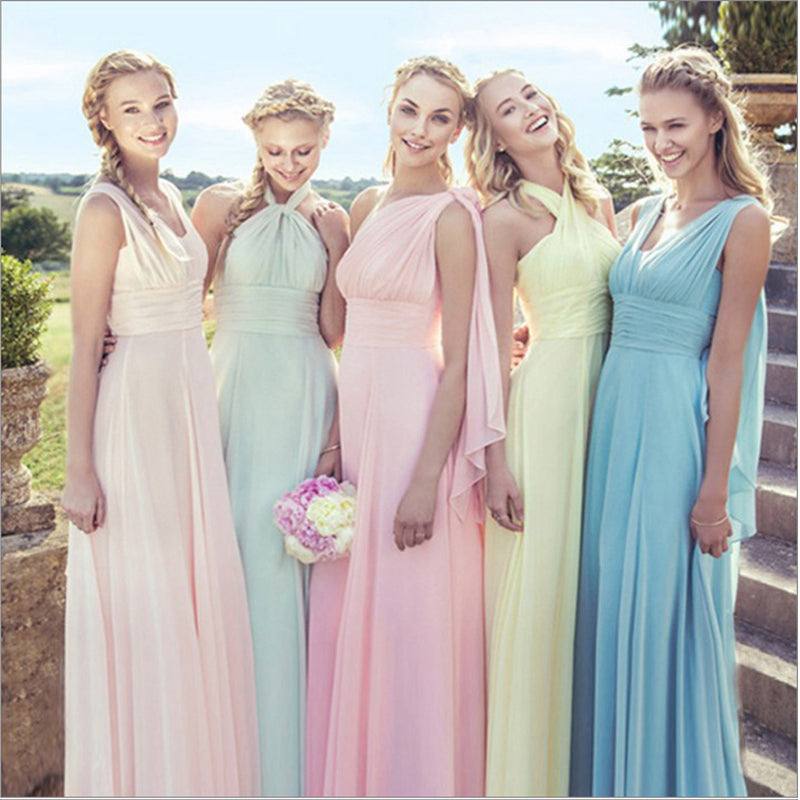 Multi Ways Convertible Chiffon Bridesmaid Dresses-CHRIS - RongMoon