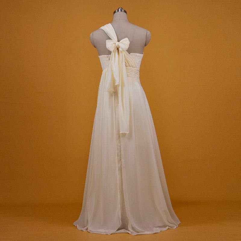 [Final Sale] Light Champagne Convertible Chiffon Bridesmaid Dress CHRIS - RongMoon