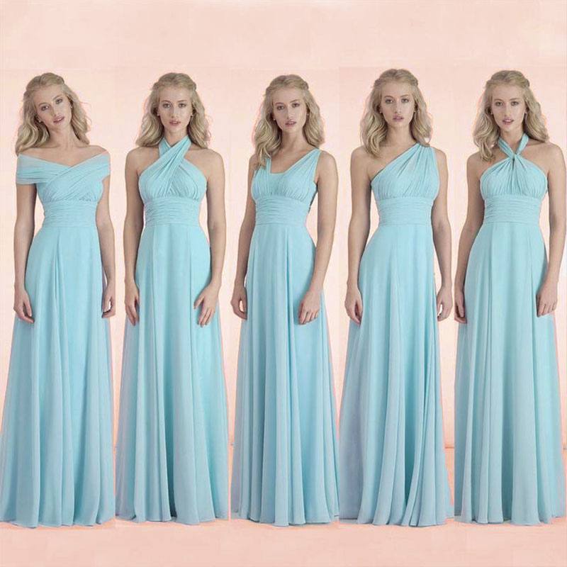 [Final Sale] Light Champagne Convertible Chiffon Bridesmaid Dress CHRIS - RongMoon