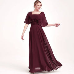 Burgundy CONVERTIBLE Chiffon Bridesmaid Dress-CHRIS - RongMoon