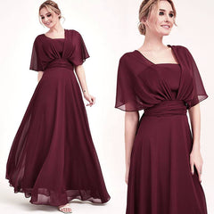 Burgundy CONVERTIBLE Chiffon Bridesmaid Dress-CHRIS - RongMoon