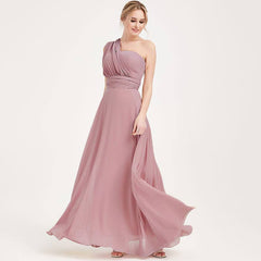 Vintage Mauve CONVERTIBLE Chiffon Bridesmaid Dress-CHRIS - RongMoon