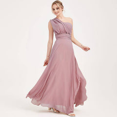 Vintage Mauve CONVERTIBLE Chiffon Bridesmaid Dress-CHRIS - RongMoon
