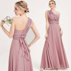 Vintage Mauve CONVERTIBLE Chiffon Bridesmaid Dress-CHRIS - RongMoon