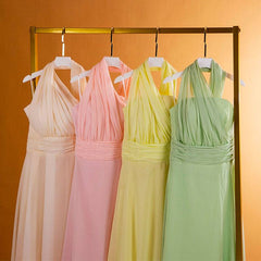 [Final Sale] Light Champagne Convertible Chiffon Bridesmaid Dress CHRIS - RongMoon