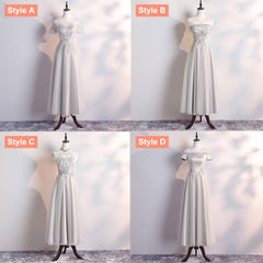 [Final Sale]Mix Match Dusty Rose and Silver Embroidery Bridesmaid Dress - RongMoon