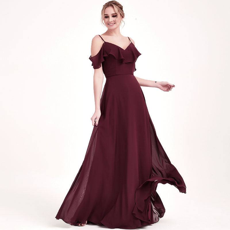 Burgundy CONVERTIBLE Bridesmaid Dress-ZOLA - RongMoon