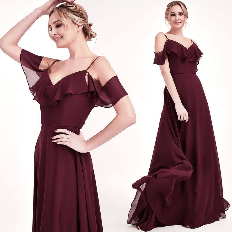 Burgundy CONVERTIBLE Bridesmaid Dress-ZOLA - RongMoon