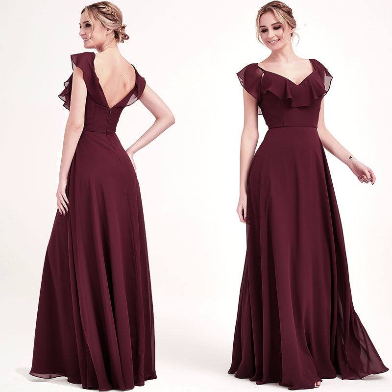 Burgundy CONVERTIBLE Bridesmaid Dress-ZOLA - RongMoon
