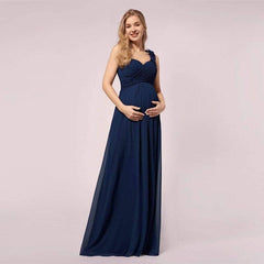 Plus Size Navy Blue Maternity Dresses-Jolie - RongMoon