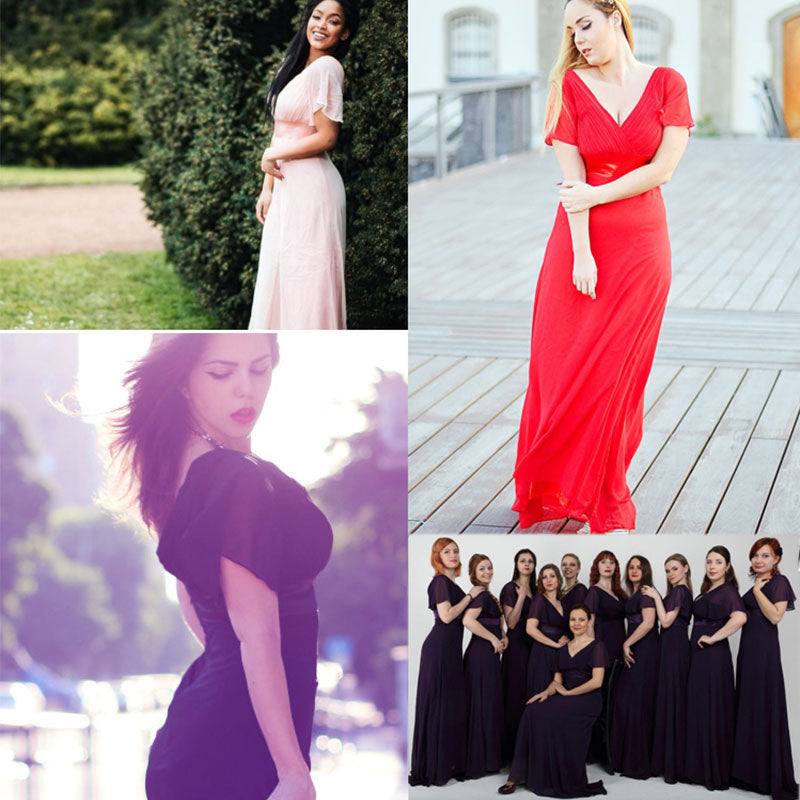 Custom-Made Lilac Ruffle Pleated Bridesmaid Dresses-Mei - RongMoon