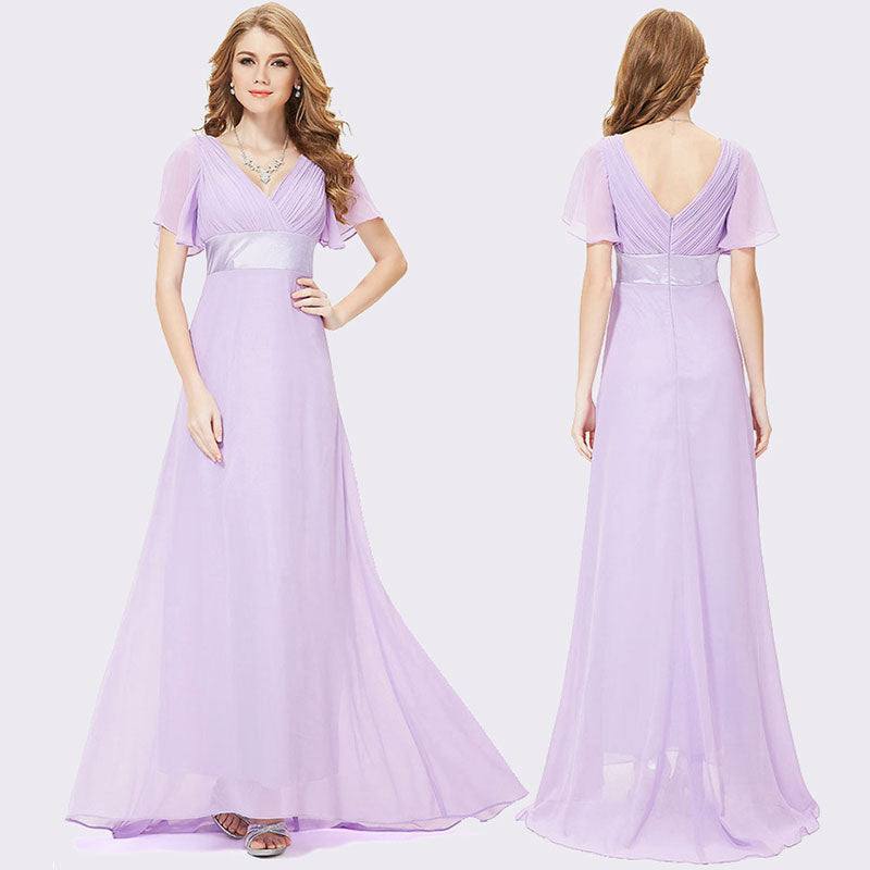 Custom-Made Lilac Ruffle Pleated Bridesmaid Dresses-Mei - RongMoon