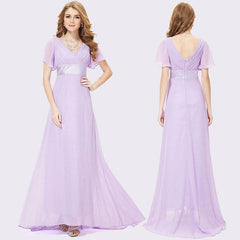 Custom-Made Lilac Ruffle Pleated Bridesmaid Dresses-Mei - RongMoon