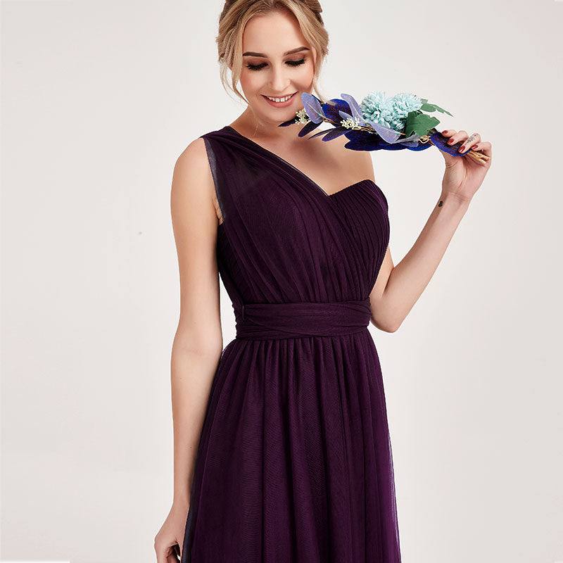Dark Purple MULTI WAY Sweetheart Tulle Bridesmaid Dress-ALICE - RongMoon