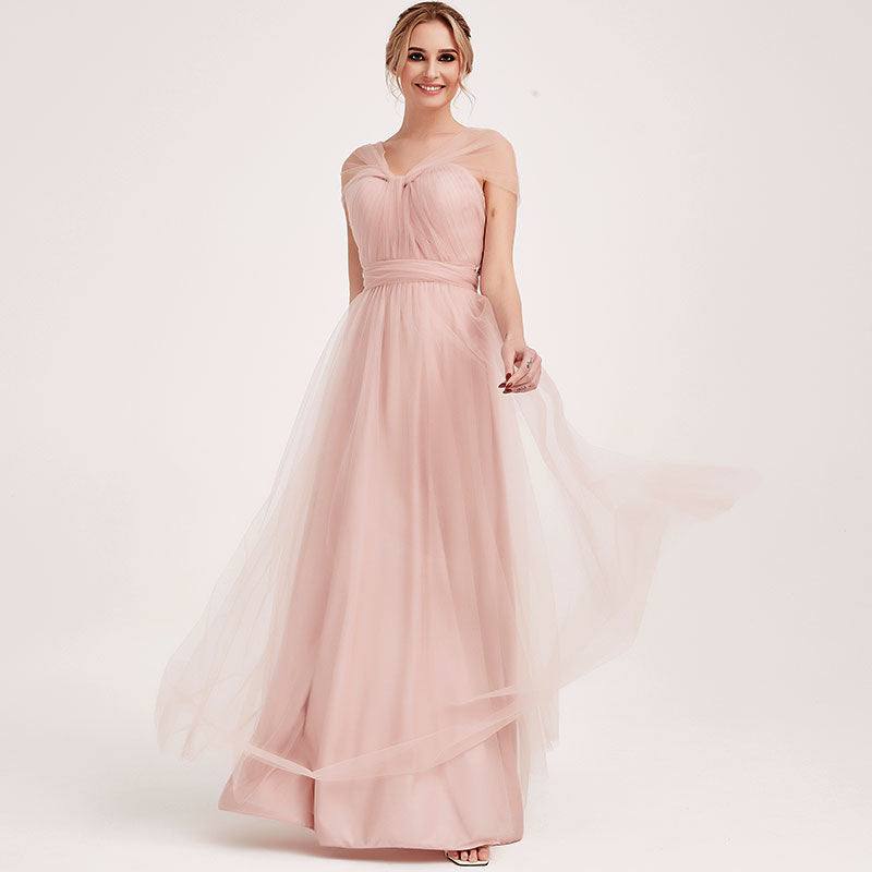 Dusty Pink MULTI WAY Sweetheart Tulle Bridesmaid Dress-ALICE - RongMoon