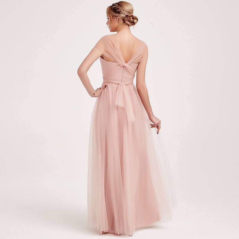 Dusty Pink MULTI WAY Sweetheart Tulle Bridesmaid Dress-ALICE - RongMoon