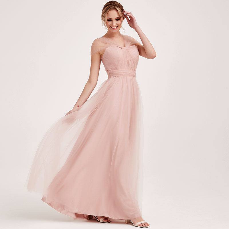 Dusty Pink MULTI WAY Sweetheart Tulle Bridesmaid Dress-ALICE - RongMoon