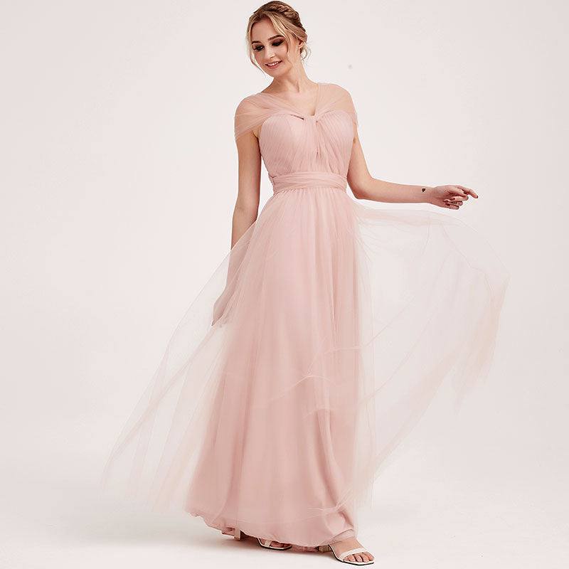 Dusty Pink MULTI WAY Sweetheart Tulle Bridesmaid Dress-ALICE - RongMoon