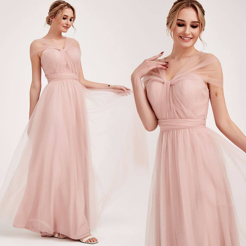Dusty Pink MULTI WAY Sweetheart Tulle Bridesmaid Dress-ALICE - RongMoon