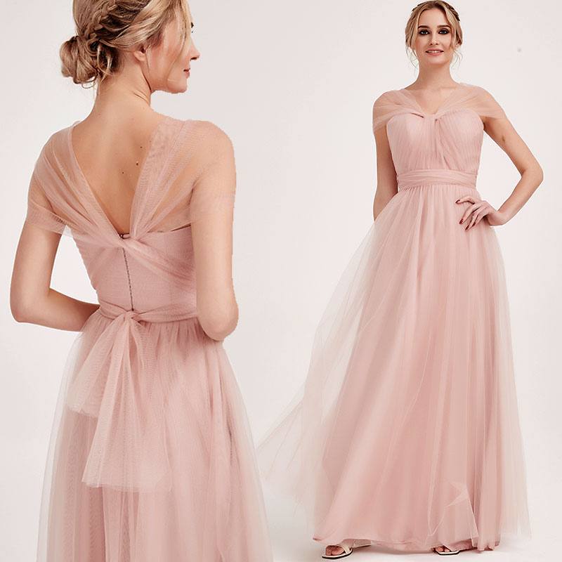 Dusty Pink MULTI WAY Sweetheart Tulle Bridesmaid Dress-ALICE - RongMoon