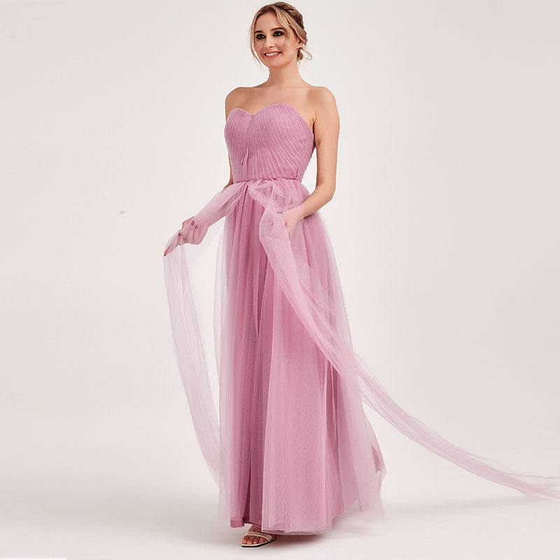 Dusty Rose MULTI WAY Sweetheart Tulle Bridesmaid Dress-ALICE - RongMoon