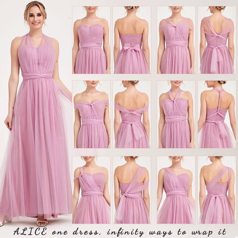 Dusty Rose MULTI WAY Sweetheart Tulle Bridesmaid Dress-ALICE - RongMoon