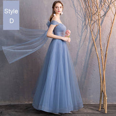 Illusion Sweetheart Off Shoulder Multi Ways Dusty Blue Bridesmaid Dresses - RongMoon