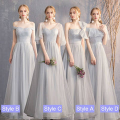 White Convertible Soft Tulle Bow Tie Bridal Dress Bridesmaid Dresses - RongMoon