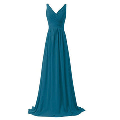 [Special Color] Sleeveless V-neckline Chiffon Bridesmaid Dress-Flori - RongMoon