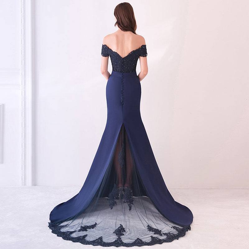 Golden Beaded Mermaid Bridesmaid Dresses Party Gowns - RongMoon