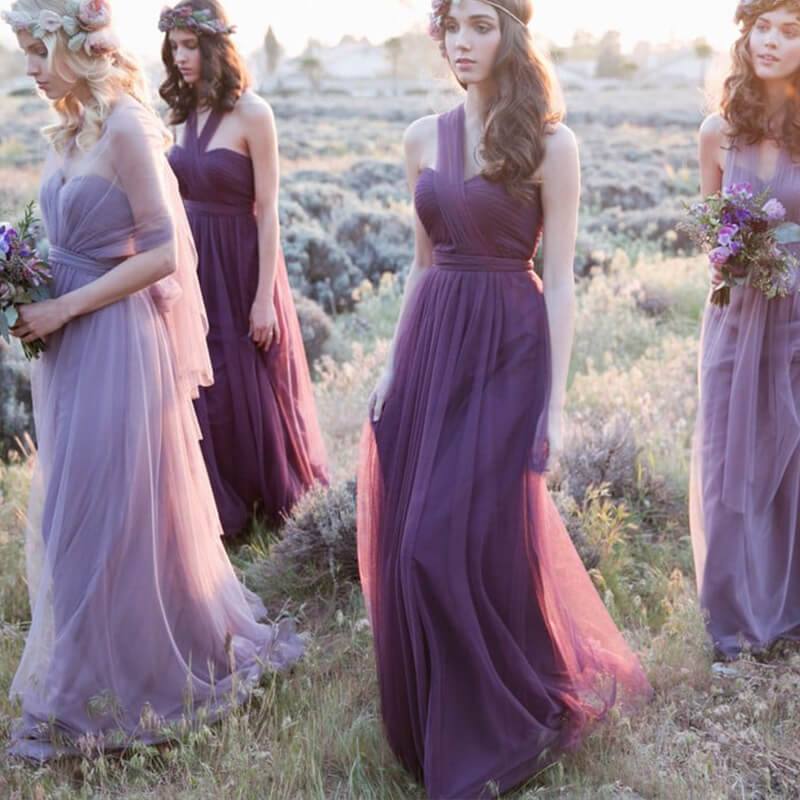 Mix Match Purple MULTI WAY Sweetheart Tulle Bridesmaid Dress-ALICE - RongMoon