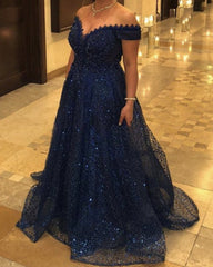 Plus Size Prom Dresses Lace Off Shoulder