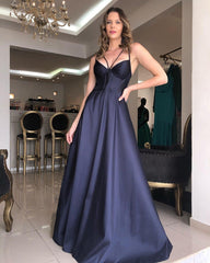 Criss Cross Neck Prom Dresses Satin Long