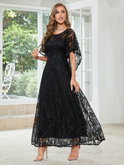 Butterfly Sleeve Lace A-line Bridesmaid Dress