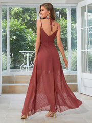 Ruched Crisscross Wrap Hem Cami Bridesmaid Dress